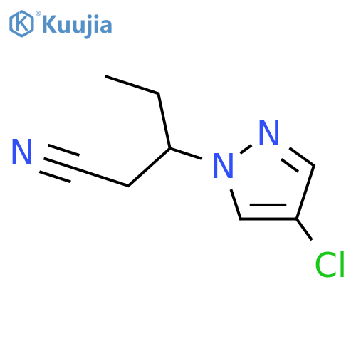 3-(4-chloro-1H-pyrazol-1-yl)pentanenitrile structure