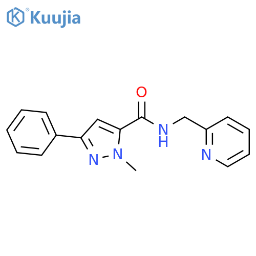1-methyl-3-phenyl-N-[(pyridin-2-yl)methyl]-1H-pyrazole-5-carboxamide structure