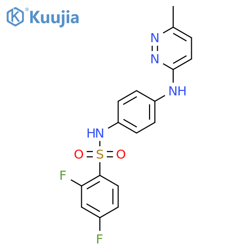 2,4-difluoro-N-{4-(6-methylpyridazin-3-yl)aminophenyl}benzene-1-sulfonamide structure