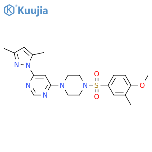 4-(3,5-dimethyl-1H-pyrazol-1-yl)-6-4-(4-methoxy-3-methylbenzenesulfonyl)piperazin-1-ylpyrimidine structure