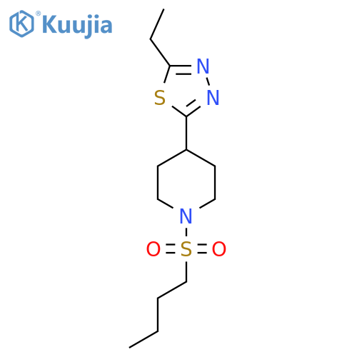 1-(butane-1-sulfonyl)-4-(5-ethyl-1,3,4-thiadiazol-2-yl)piperidine structure