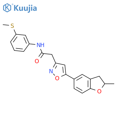 2-5-(2-methyl-2,3-dihydro-1-benzofuran-5-yl)-1,2-oxazol-3-yl-N-3-(methylsulfanyl)phenylacetamide structure