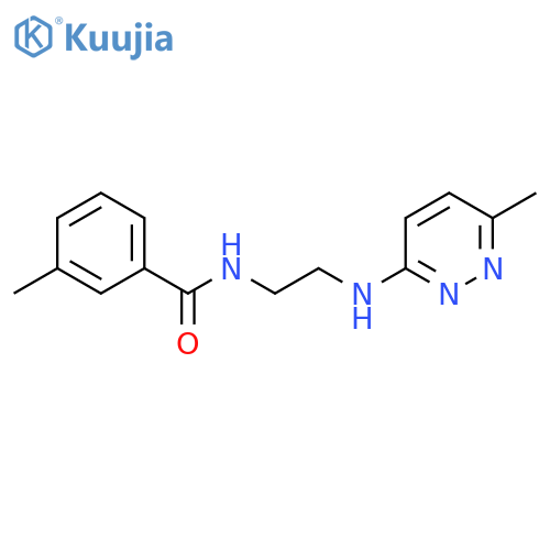3-methyl-N-{2-(6-methylpyridazin-3-yl)aminoethyl}benzamide structure