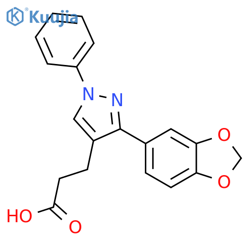 3-3-(1,3-Benzodioxol-5-yl)-1-phenyl-1H-pyrazol-4-ylpropanoic Acid structure