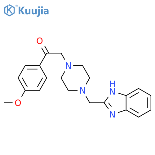1-{4-(1H-1,3-benzodiazol-2-yl)methylpiperazin-1-yl}-2-(4-methoxyphenyl)ethan-1-one structure