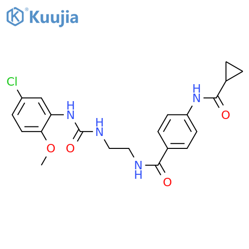 N-(2-{(5-chloro-2-methoxyphenyl)carbamoylamino}ethyl)-4-cyclopropaneamidobenzamide structure