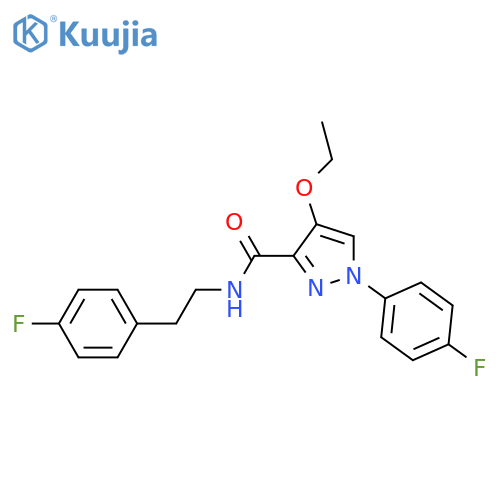 4-ethoxy-1-(4-fluorophenyl)-N-[2-(4-fluorophenyl)ethyl]-1H-pyrazole-3-carboxamide structure