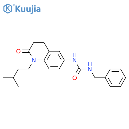 1-benzyl-3-1-(3-methylbutyl)-2-oxo-1,2,3,4-tetrahydroquinolin-6-ylurea structure