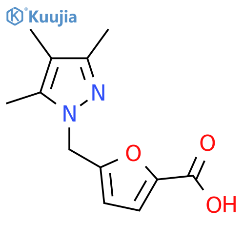 5-[(3,4,5-Trimethyl-1H-pyrazol-1-yl)methyl]-2-furoic acid structure