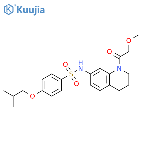 N-[1-(2-methoxyacetyl)-1,2,3,4-tetrahydroquinolin-7-yl]-4-(2-methylpropoxy)benzene-1-sulfonamide structure