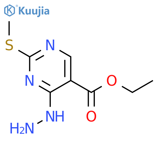 Ethyl 4-hydrazinyl-2-(methylthio)pyrimidine-5-carboxylate structure