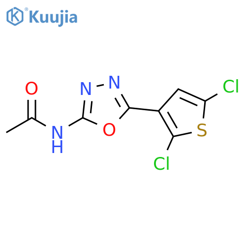 N-[5-(2,5-dichlorothiophen-3-yl)-1,3,4-oxadiazol-2-yl]acetamide structure