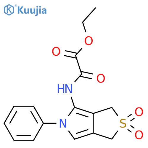 ethyl ({2,2-dioxo-5-phenyl-1H,3H,5H-2lambda6-thieno3,4-cpyrrol-4-yl}carbamoyl)formate structure