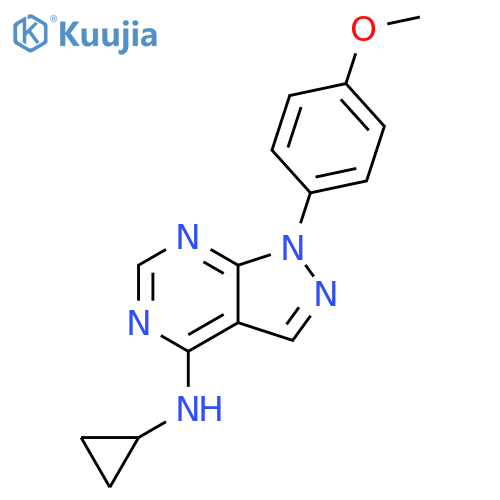 N-cyclopropyl-1-(4-methoxyphenyl)-1H-pyrazolo3,4-dpyrimidin-4-amine structure