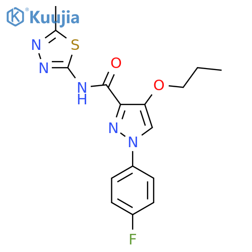 1-(4-fluorophenyl)-N-(5-methyl-1,3,4-thiadiazol-2-yl)-4-propoxy-1H-pyrazole-3-carboxamide structure