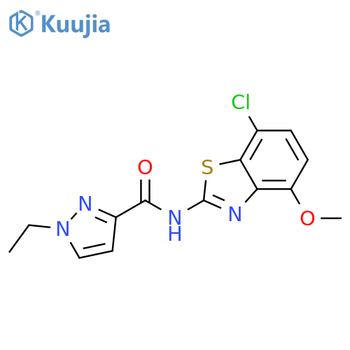 N-(7-chloro-4-methoxy-1,3-benzothiazol-2-yl)-1-ethyl-1H-pyrazole-3-carboxamide structure