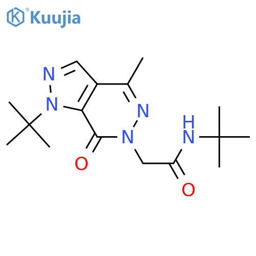 N-tert-butyl-2-{1-tert-butyl-4-methyl-7-oxo-1H,6H,7H-pyrazolo3,4-dpyridazin-6-yl}acetamide structure