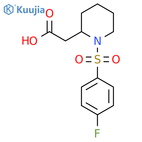2-[1-(4-fluorobenzenesulfonyl)piperidin-2-yl]acetic acid structure