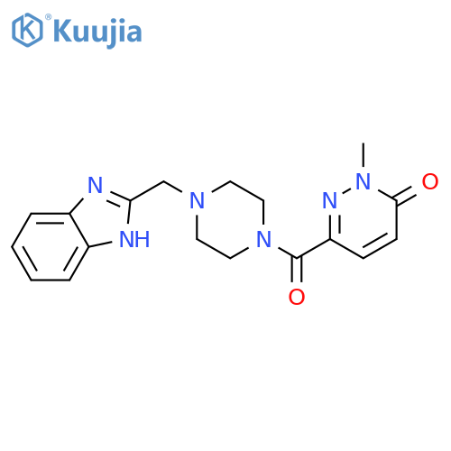 6-{4-[(1H-1,3-benzodiazol-2-yl)methyl]piperazine-1-carbonyl}-2-methyl-2,3-dihydropyridazin-3-one structure
