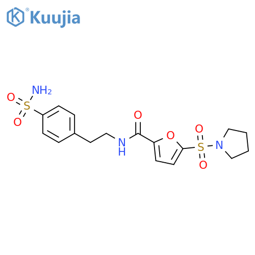 5-(pyrrolidine-1-sulfonyl)-N-2-(4-sulfamoylphenyl)ethylfuran-2-carboxamide structure