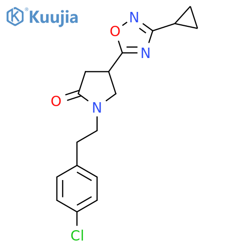 1-2-(4-chlorophenyl)ethyl-4-(3-cyclopropyl-1,2,4-oxadiazol-5-yl)pyrrolidin-2-one structure