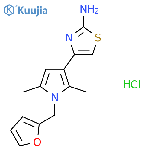 4-1-(Furan-2-ylmethyl)-2,5-dimethyl-1H-pyrrol-3-yl-1,3-thiazol-2-amine Hydrochloride structure