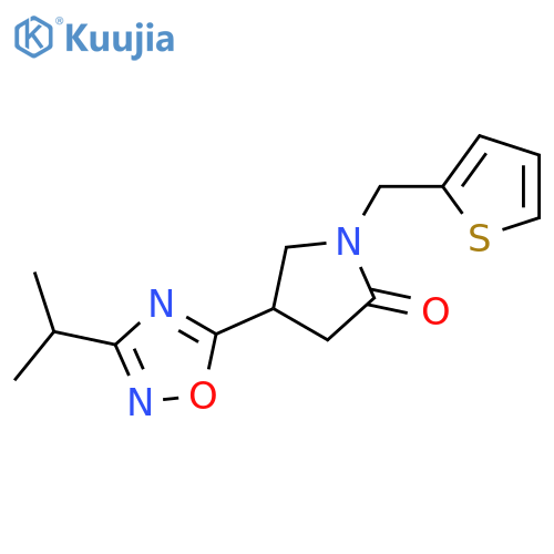 4-[3-(propan-2-yl)-1,2,4-oxadiazol-5-yl]-1-[(thiophen-2-yl)methyl]pyrrolidin-2-one structure