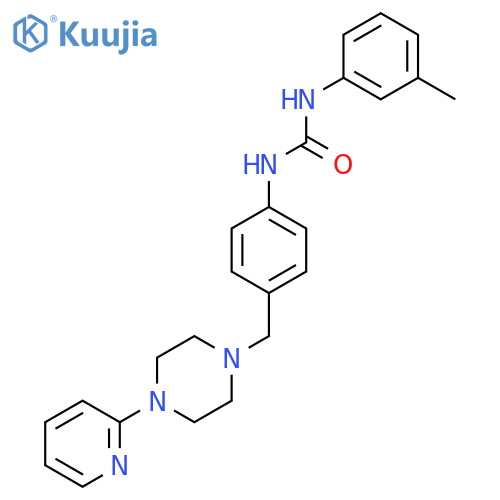 3-(3-methylphenyl)-1-(4-{4-(pyridin-2-yl)piperazin-1-ylmethyl}phenyl)urea structure