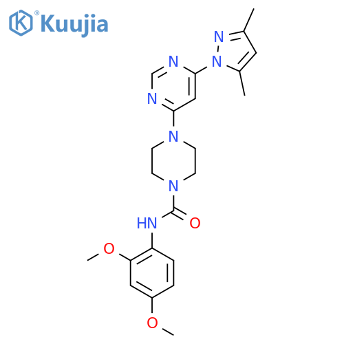 N-(2,4-dimethoxyphenyl)-4-6-(3,5-dimethyl-1H-pyrazol-1-yl)pyrimidin-4-ylpiperazine-1-carboxamide structure