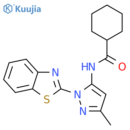 N-1-(1,3-benzothiazol-2-yl)-3-methyl-1H-pyrazol-5-ylcyclohexanecarboxamide structure