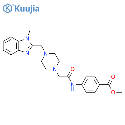 methyl 4-(2-{4-(1-methyl-1H-1,3-benzodiazol-2-yl)methylpiperazin-1-yl}acetamido)benzoate structure