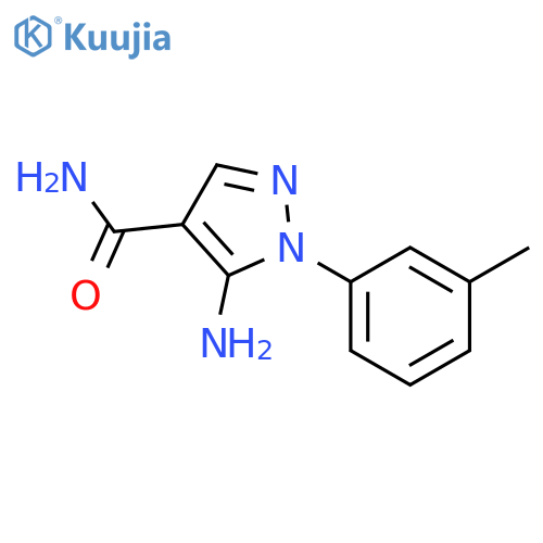 5-amino-1-(m-tolyl)pyrazole-4-carboxamide structure