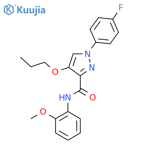 1-(4-fluorophenyl)-N-(2-methoxyphenyl)-4-propoxy-1H-pyrazole-3-carboxamide structure