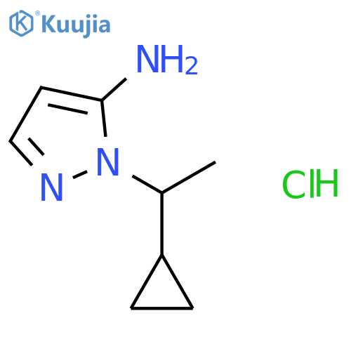 1-(1-cyclopropylethyl)-1H-pyrazol-5-amine hydrochloride structure