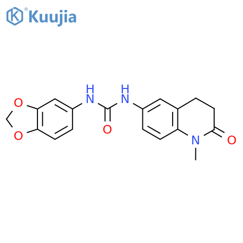 3-(2H-1,3-benzodioxol-5-yl)-1-(1-methyl-2-oxo-1,2,3,4-tetrahydroquinolin-6-yl)urea structure