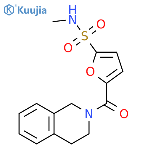 N-methyl-5-(1,2,3,4-tetrahydroisoquinoline-2-carbonyl)furan-2-sulfonamide structure