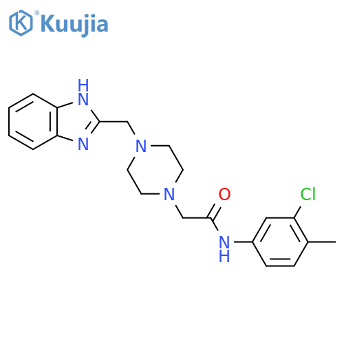 2-{4-(1H-1,3-benzodiazol-2-yl)methylpiperazin-1-yl}-N-(3-chloro-4-methylphenyl)acetamide structure