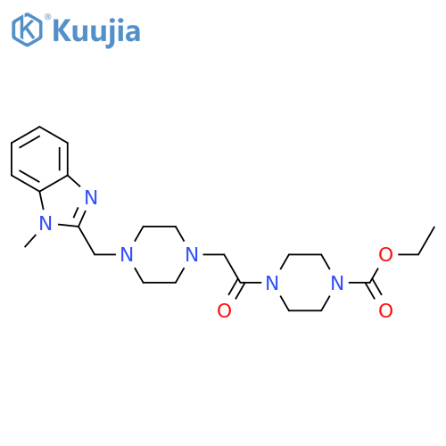 ethyl 4-(2-{4-(1-methyl-1H-1,3-benzodiazol-2-yl)methylpiperazin-1-yl}acetyl)piperazine-1-carboxylate structure