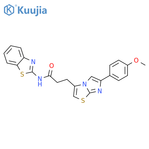 N-(1,3-benzothiazol-2-yl)-3-6-(4-methoxyphenyl)imidazo2,1-b1,3thiazol-3-ylpropanamide structure