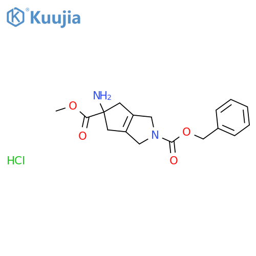 2-benzyl 5-methyl 5-amino-1H,2H,3H,4H,5H,6H-cyclopentacpyrrole-2,5-dicarboxylate hydrochloride structure