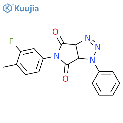 5-(3-fluoro-4-methylphenyl)-1-phenyl-1H,3aH,4H,5H,6H,6aH-pyrrolo[3,4-d][1,2,3]triazole-4,6-dione structure