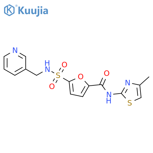 N-(4-methyl-1,3-thiazol-2-yl)-5-{[(pyridin-3-yl)methyl]sulfamoyl}furan-2-carboxamide structure