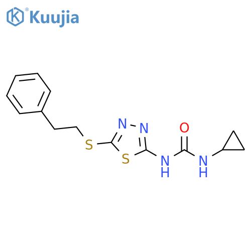 3-cyclopropyl-1-{5-[(2-phenylethyl)sulfanyl]-1,3,4-thiadiazol-2-yl}urea structure