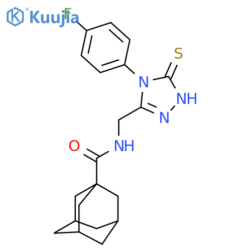 N-{4-(4-fluorophenyl)-5-sulfanyl-4H-1,2,4-triazol-3-ylmethyl}adamantane-1-carboxamide structure