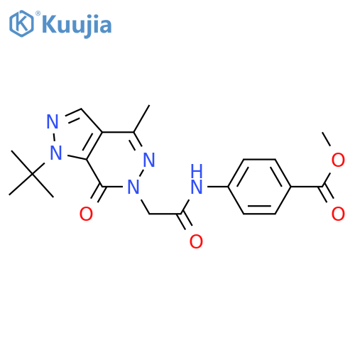 methyl 4-(2-{1-tert-butyl-4-methyl-7-oxo-1H,6H,7H-pyrazolo3,4-dpyridazin-6-yl}acetamido)benzoate structure