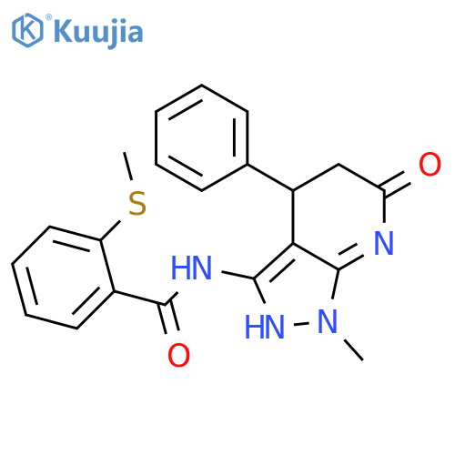 N-{1-methyl-6-oxo-4-phenyl-1H,4H,5H,6H,7H-pyrazolo3,4-bpyridin-3-yl}-2-(methylsulfanyl)benzamide structure