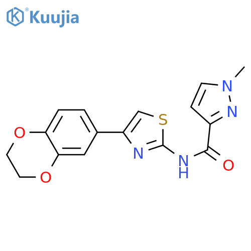 N-4-(2,3-dihydro-1,4-benzodioxin-6-yl)-1,3-thiazol-2-yl-1-methyl-1H-pyrazole-3-carboxamide structure