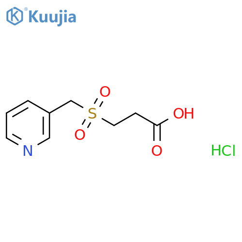 3-(pyridin-3-ylmethanesulfonyl)propanoic acid hydrochloride structure