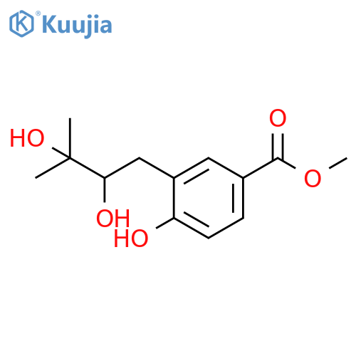 Benzoic acid, 3-(2,3-dihydroxy-3-methylbutyl)-4-hydroxy-, methyl ester structure