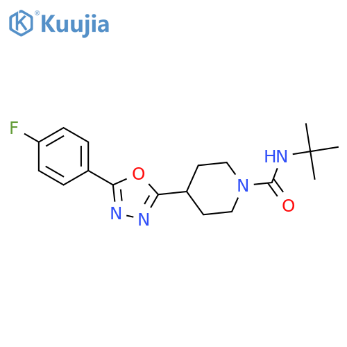 N-tert-butyl-4-5-(4-fluorophenyl)-1,3,4-oxadiazol-2-ylpiperidine-1-carboxamide structure